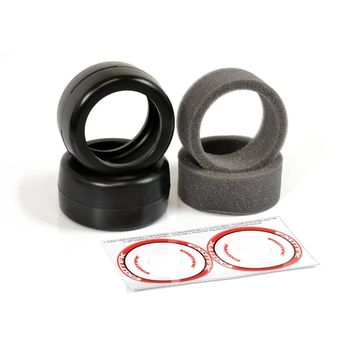Exotek F1 1/10 Rubber Tires V2 - Front 38x (Red-Medium) (2pc)