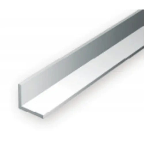 Evergreen 297 White Polystyrene Angle 0.250 x 14" / 6.4mm x 36cm (2)