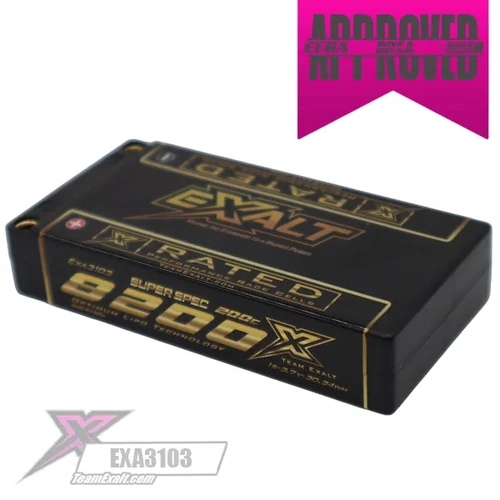 Exalt X-Rated 1S 200C Low "IR" Hardcase LiPo Battery (3.7V/8200mAh) w/5mm Bullets (EXA3103)