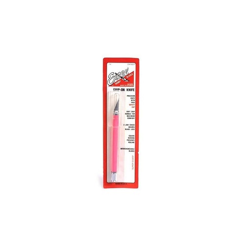 EXCEL 16021 EXCEL K18 SOFT GRIP KNIFE NON ROLL WITH SAFETY CAP (PINK)