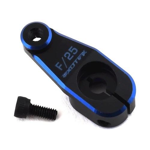 Exotek Aluminum AE HD Servo Horn (Black/Blue) (25T - Futaba/Savox/ProTek)