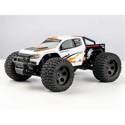 FMS 1/24 FMT24 Chevrolet Colorado RC Monster Truck RTR White - FMS12421BDRTRWH