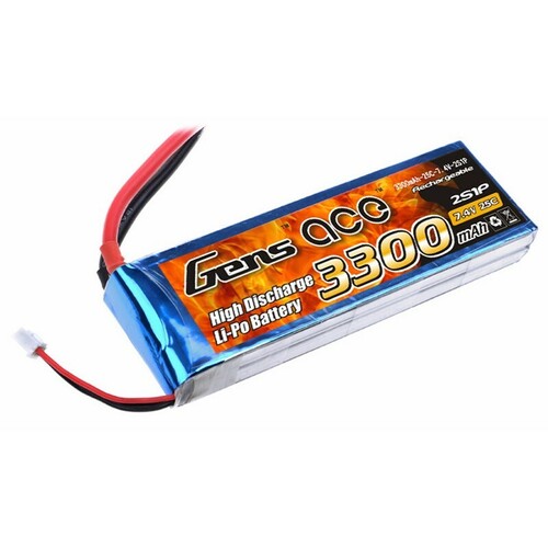 Gens Ace 3300mAh 25C 7.4V Soft Case Lipo Battery
