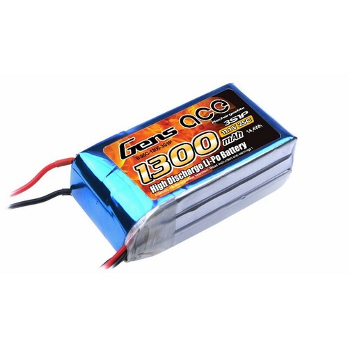 Gens Ace 1300mAh 25C 11.1V Soft Case Battery (Deans Plug)
