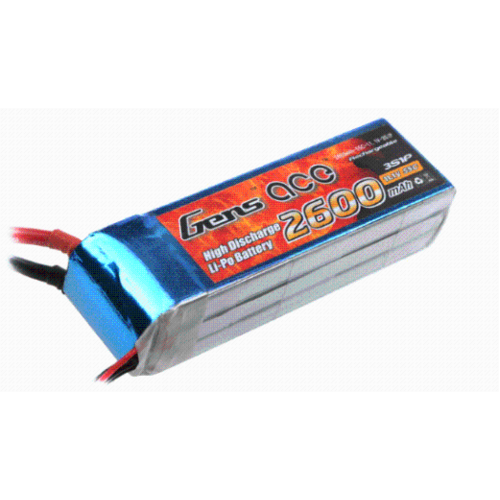 Gens Ace 2600mAh 55C 11.1V Soft Case Lipo Battery (Deans Plug)