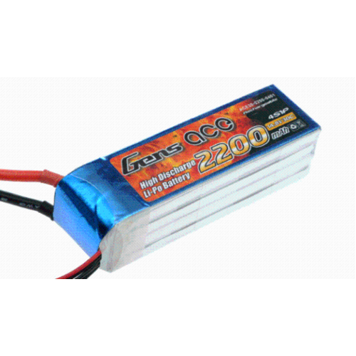 Gens Ace 2200mAh 30C 14.8V Soft Case Lipo Battery (Deans Plug)