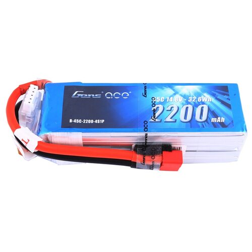 Gens Ace 2200mAh 45C 14.8V Soft Case Battery (Deans Plug)