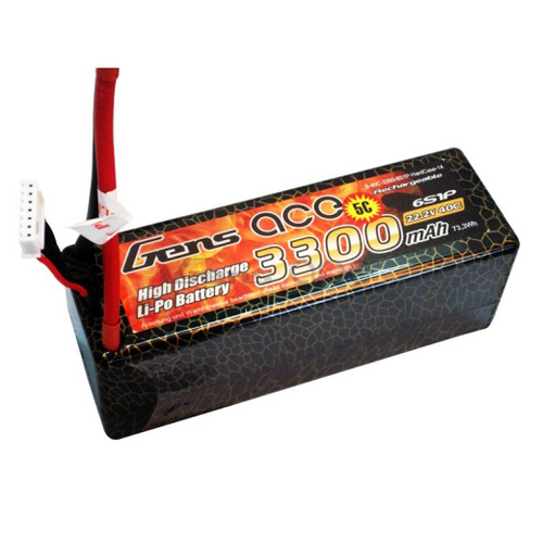 Gens Ace 3300mAh 40C 22.2V Hard Case Lipo Battery