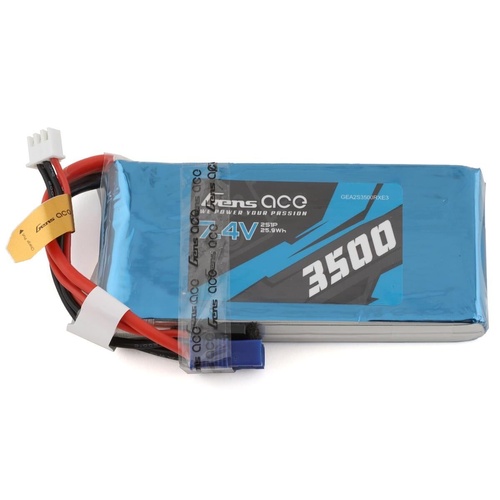 Gens Ace 2S 3500mAh 7.4V RX Soft Case Lipo Battery (EC3) - GEA2S3500RXE3