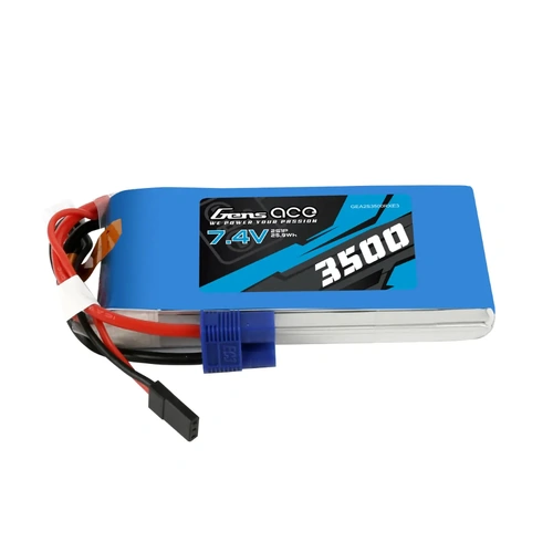 Gens Ace 2S 3500mAh 7.4V RX Soft Case Lipo Battery (EC3) - GEA2S3500RXE3