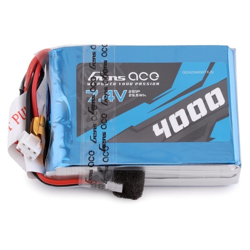 Gens Ace 2S 4000mAh 7.4V TX Soft Case Lipo Battery (JST) - GEA2S4000TXJS