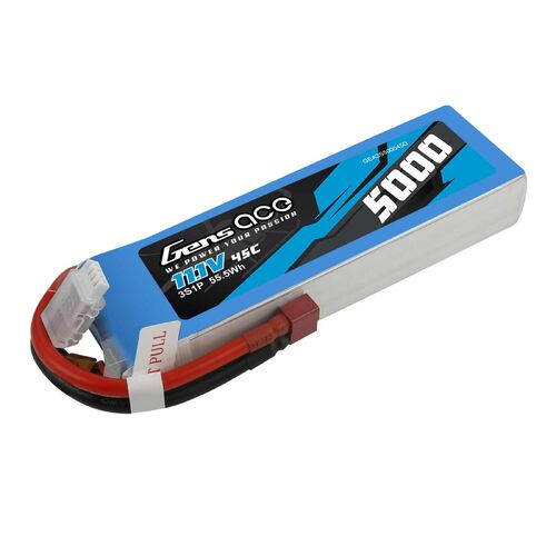 Gens Ace 3S 5000mAh 11.1V 45C Soft Case Lipo Battery (Deans) - GEA3S500045D