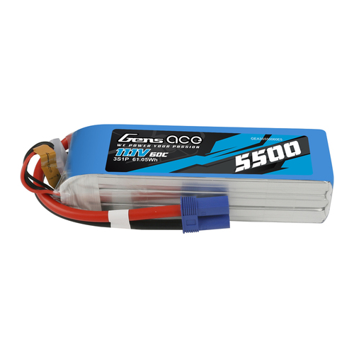 Gens Ace 3S 5500mAh 11.1V 60C Soft Case Lipo Battery (EC5) - GEA3S550060E5