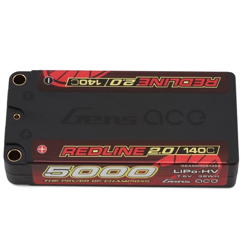 Gens Ace 2S 5000mAh 7.6V Hardcase/5mm Bullet Lipo Battery (5.0mm Bullet)