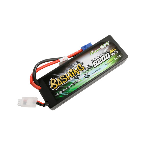 Gens Ace 2S Bashing 5200mAh 7.4V 35C Hardcase/Hardwired LiPo Battery (EC3) - GEA52002S35E3