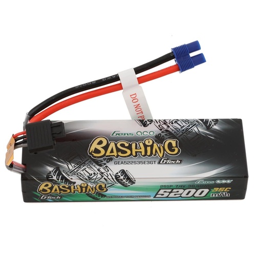 Gens Ace G-Tech 2S Bashing 5200mAh 35C 7.4V Hardcase/Hardwired Lipo Battery (EC3)