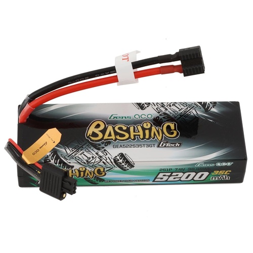 Gens Ace G-Tech 2S 5200mAh 35C 7.4V Hardcase/Hardwired Lipo Battery (1TO3)