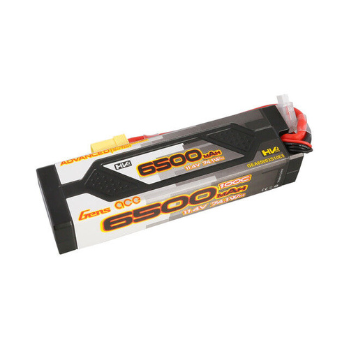 Gens Ace 3S Advanced 6500mAh 11.1V 100C Hardcase Lipo Battery (EC5) - GEA65003S10E5