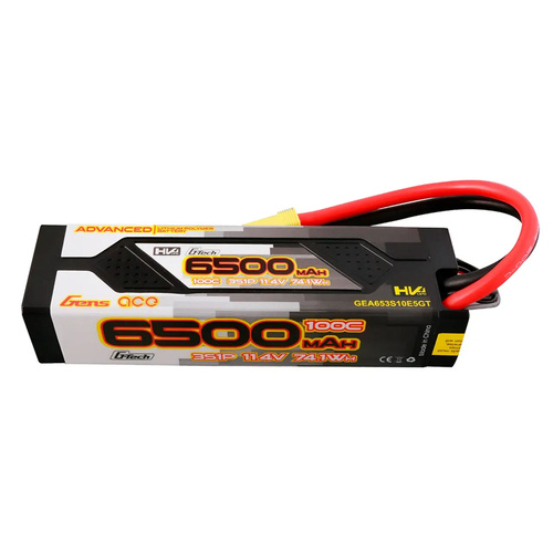 Gens Ace G-Tech 3S Advanced 6500mAh 100C 11.4V Hardcase Lipo Battery (EC5)