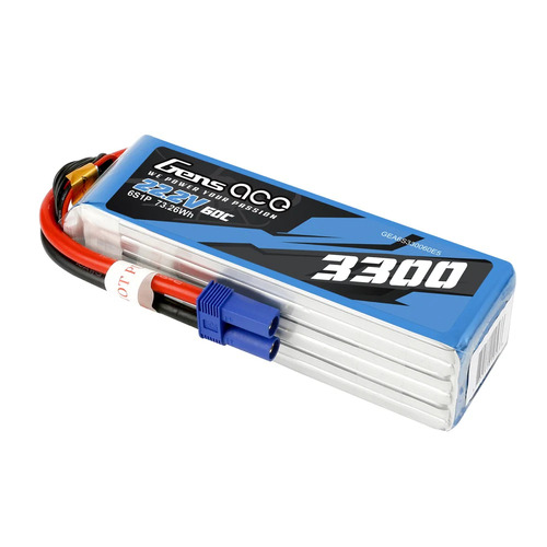 Gens Ace 6S 3300mAh 22.2V 60C Soft Case LiPo Battery (EC5) - GEA6S330060E5