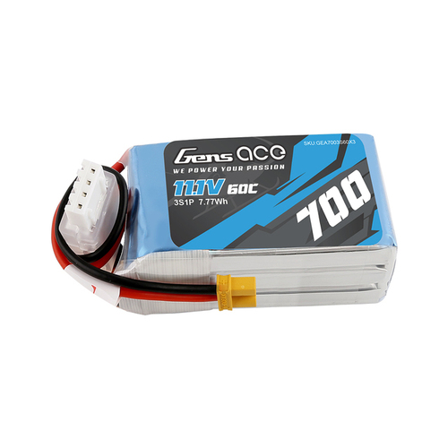 Gens Ace 3S 700mAh 11.1V 60C Soft Case LiPo Battery (XT30) - GEA7003S60X3