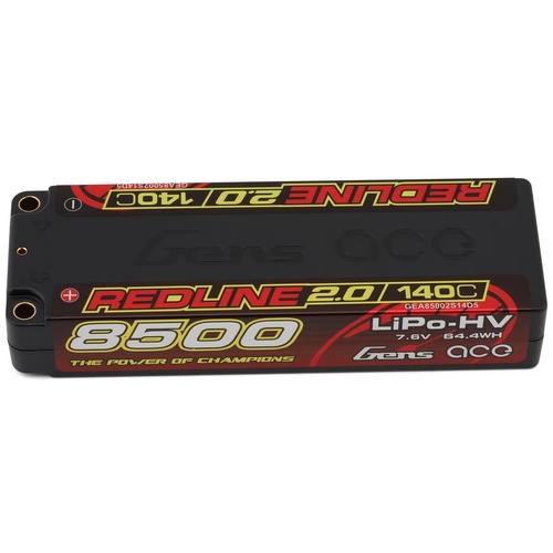 Gens Ace Redline 2.0 7.6V 8500mAh 140C HV Hard Case LiPo Battery - GEA85002S14D5