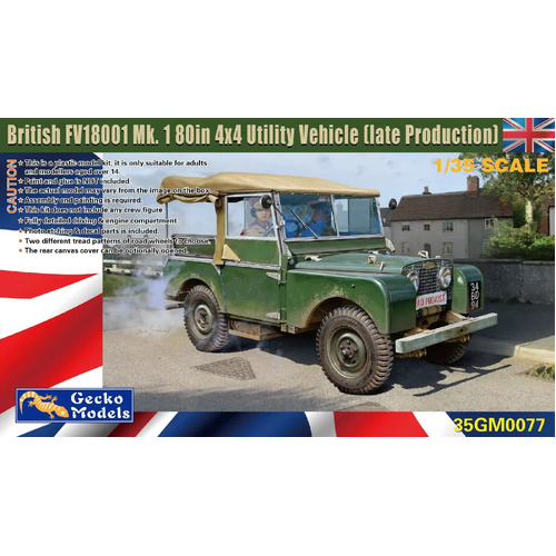 Gecko 1/35 British FV18001 Mk. 1 80in 4x4 Utility Vehicle (late Prod.) Plastic Model Kit