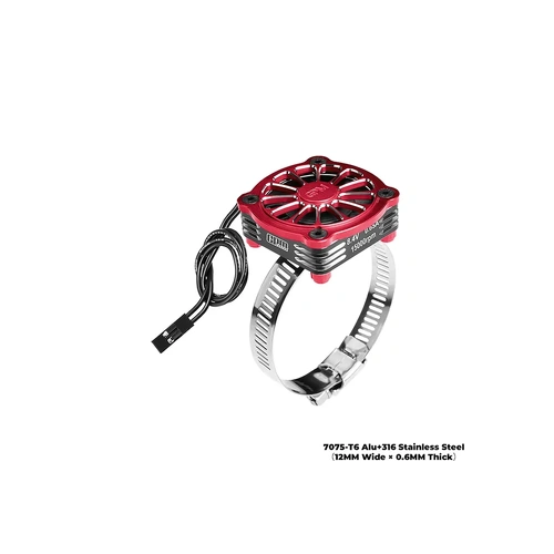 GPM Aluminium 28-42mm Adjustable Mount with 40x40mm Cooling Fan - Red
