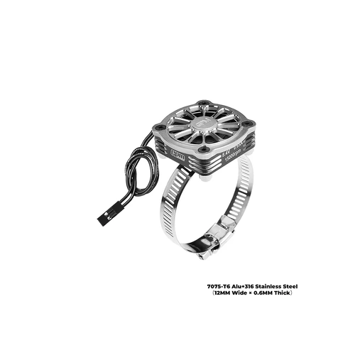GPM Aluminium 28-42mm Adjustable Mount with 40x40mm Cooling Fan - Silver