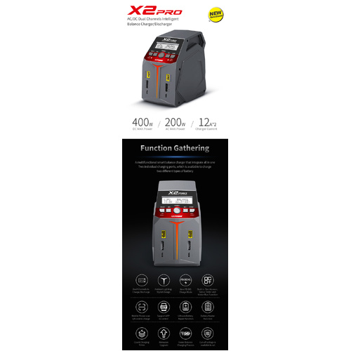 GT POWER X2 Pro V2 AC/DC Dual Channels Intelligent Balance Charger Discharger