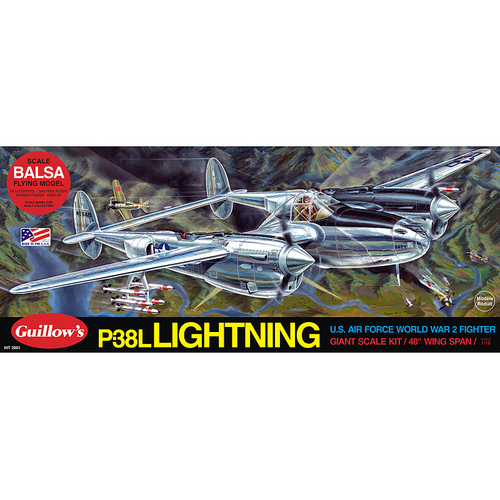 Guillow's 2001 P-38 Lightning Balsa Plane Model Kit