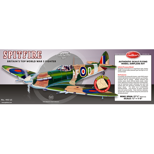 Guillow's 403LC Spitfire - Laser Cut Balsa Plane Model Kit