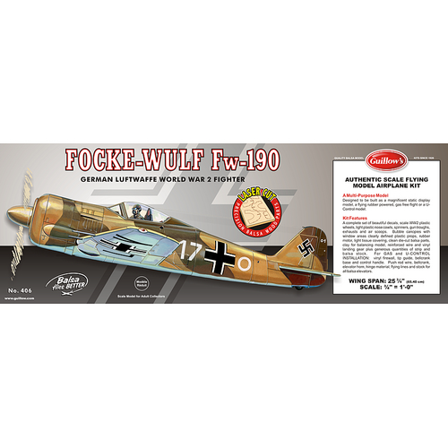Guillow's 406LC Focke-Wulf - Laser Cut Balsa Plane Model Kit