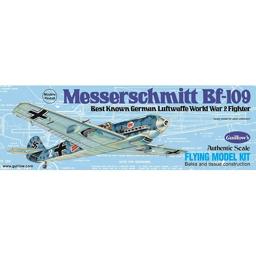 Guillow's 505 Messerschmitt Balsa Plane Model Kit - GUI-505