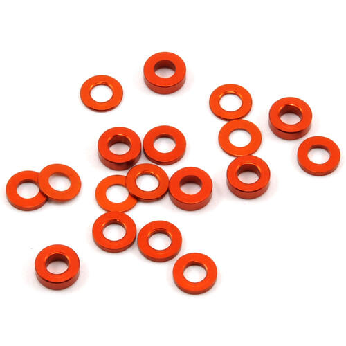 HB Racing 3x6mm Aluminum Washer Set (Orange) (6) (0.5/1/2mm) HB112797