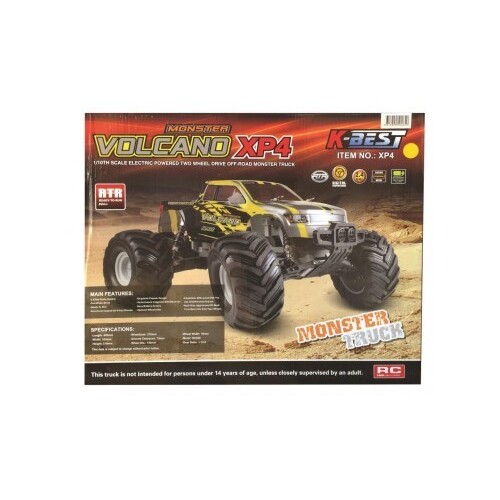 (XP4) 1/10 SCALE VOLCANO 2WD MONSTER TRUCK WITH RADIO INSTALLED W/ NICAD