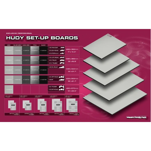FLAT SET-UP BOARD FOR 1/10 OFF-ROAD - LIGHTWEIGHT - DARK GREY - HD108603