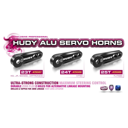 HUDY ALU SERVO HORN - KO PROPO  JR  SANWA  AIRTRONICS - 23T - HD293497