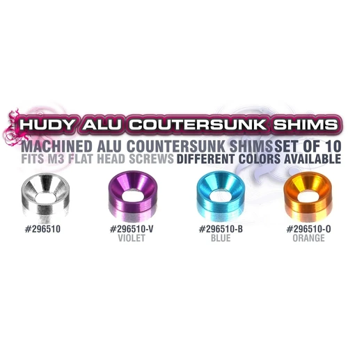 HUDY ALU COUNTERSUNK SHIM - ORANGE - HD296510-O