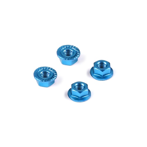 Alu Nut M4 With Serrated Flange - Blue (4)
