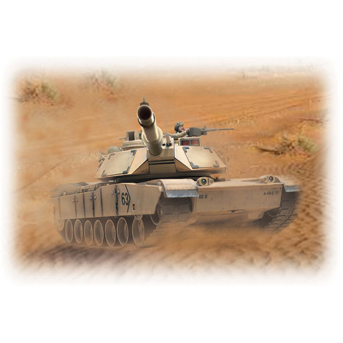HOBBY ENGINES ECONOMY VERSION M1A2 ABRAMS TANK  SAND COLOUR W/ 2.4GHZ RADIO
