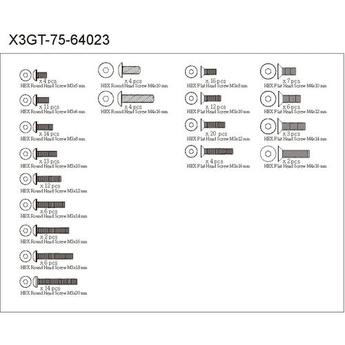 HN Screw Bag Set for X3GTSe 2023 (X3GT-75)