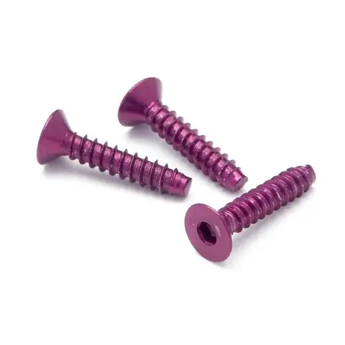 HPI Z079 Aluminium Tp Flat Head Screw 3 X 15mm (Hex Socket/Purple/5Pc)