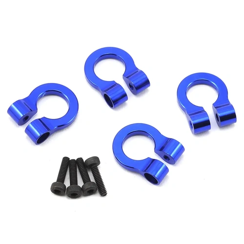 Hot Racing 1/10 Aluminum Tow Shackle D-Rings (Blue) (4)