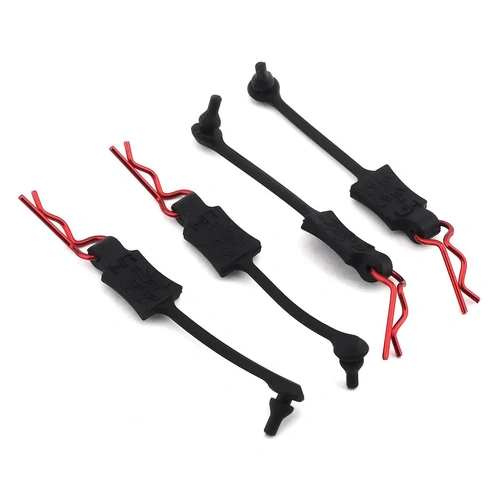 Hot Racing 1/10 Body Clip Retainers (Red) (4)