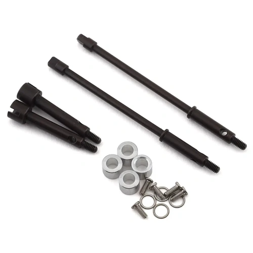 Hot Racing Axial SCX24 +4mm Wide Track Steel Drive Stub Axle Set