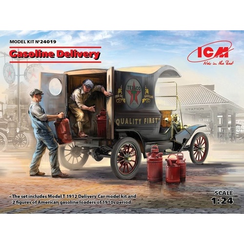 ICM 1:24 Gas Delivery Model T 1912 W/Fig