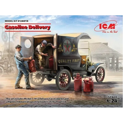 ICM 1:24 Gas Delivery Model T 1912 W/Fig