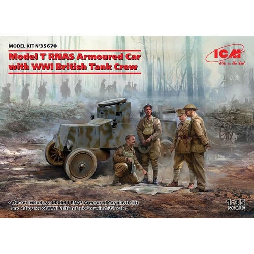 ICM 1:35 Model T Rnas Armoured Car W/Crew