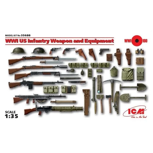 ICM 1:35 Wwi Us Infantry Weapon&Equip.